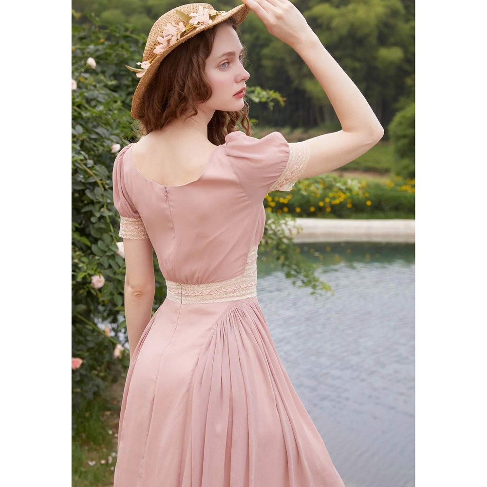 LaceMade Summer Peom Dress Dusty Rose Small New With Tags - Picture 3 of 7